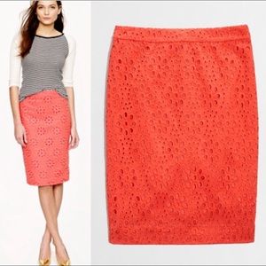JCrew | US 10 | eyelet pencil skirt